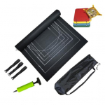 Dėlionės kilimėlis su ritiniu, didelės talpos, sulankstomas dizainas, atsparus dėvėjimuisi, dėlionės laikiklis, dėlionės kilimėlis su fiksavimo diržų rinkiniu juoda