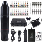Kaukolė Ne. 1 Variklinis tatuiruočių ra&scaron;iklio rinkinys studentams Skull No. 1 Motor Pen Set gray