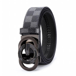 Vyri&scaron;kas madingas odinis diržas su raidžių lydinio automatine sagtimi &ndash; universalus laisvalaikiui ir verslo aprangai 115cm