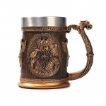1 vnt. 600 ml viduramžių vintažinės alaus taurės, nerūdijančio plieno kavos puodeliai, kūrybingi vikingų bokalai, baro dekoracijos, dervos amatai 600ml