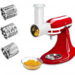 Sūrio pjaustyklė-smulkintuvas priedas Kitchenaid stacionariam mai&scaron;ytuvui, pakeičiantis Kitchenaid smulkintuvo priedus 3 a&scaron;menimis balta