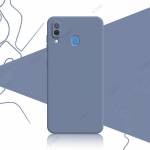 Auk&scaron;tos kokybės kvadratinis skysto silikono dėklas Samsung Galaxy A20 A30 M10S 360 mink&scaron;tas apsauginis krep&scaron;ys nuo kritimo telefono galinis dangtelis Samsung A20 pilka spalva