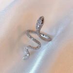 Sliver Color Open Snake žiedas moterims Gothic Punk Reguliuojami gyvūno pir&scaron;tų žiedai Vakarėlio vestuvių parei&scaron;kimo papuo&scaron;alai