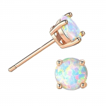 Opaliniai auskarai Sterling Fire Opal 925 Juvelyriniai apvalūs opaliniai auskarai One Size auksas