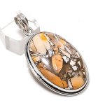 Brecciated Mookaite Gemstone Handmade 925 Sterling Silver Pendant 2.17 w3i10
