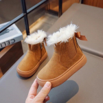 2024 M. Vaiki&scaron;ki Sniego Batai Mergaitėms Žieminiai Nauji Madingi Korėjieti&scaron;ko Stiliaus Mink&scaron;tu Padu Neslystantys Universalūs &Scaron;ilti Pliu&scaron;iniai Batai 24