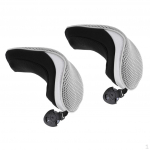 2Pcs/Set golf Hybrid Head Protective Cover - Gray UT Club Headcover with Interchangeable NO. Tag 5