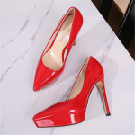 Moteri&scaron;ki 12 cm auk&scaron;takulniai 3 cm platforminiai feti&scaron;o pompos Moteri&scaron;ki vestuvių vestuviniai plius dydžio auk&scaron;takulniai naktinis klubas Prom Pleaser bordo spalvos biuro batai 42 juoda