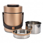 Vakuuminis Bento pietų dėžutė 304 nerūdijančio plieno 3 sluoksnių ne&scaron;iojamas izoliuotas maisto indas studentams, biuro darbuotojams auksas