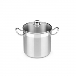 Casserole - BRA - A343936 - 10,5 L - Acier inoxydable - Couvercle en verre sidabras