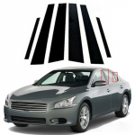 For Nissan Maxima 2009-2015 door frame cover window decoration bright black center pillar sticker 00-03 Maxima 6PCS