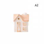 Dažyti Keraminiai Namelių Žvakidės Stalo Kalėdinė Ar Kasdienė Namų Dekoras &Scaron;ilta &Scaron;viesa Detalizuotas Ornamentas(Be žvakės)