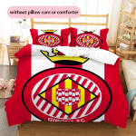 Girona FC Futbolo Klubas Ra&scaron;tas Patalynės Antklodės Komplektas Namų Dekoras Dovana (1 * antklodės užvalkalas + 2 * pagalvės užvalkalai be &scaron;erdies) 135x200cm