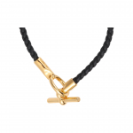 Hermes Glenan Auksinė Sagtis Ver&scaron;io Odos Apyrankė Unisex Apyrankė Juoda H071681F-89 T2