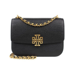 Tory Burch Britten Minimalistinis Madingas Tu&scaron;čiaviduris Dvigubas T Logotipas Atvartas Reguliuojama Metalinė Grandinėlė Odinė Crossbody Peties Rankinė Moteri&scaron;kos rankinės Juoda 140987-001 Basic Set (Bag+Dust Bag)