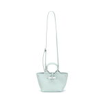 Longchamp Le Roseau Įspaustas logotipas Reguliuojamas nuimamas peties dirželis Ver&scaron;io odos petinė rankinė per petį Moteri&scaron;ka rankinė &Scaron;viesiai mėlyna 10278HFP282 Basic Set (Bag+Dust Bag)