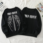 Gatvės drabužiai Harajuku megztiniai su gobtuvu mergaičių retro gotikos negabaritinis gobtuvas Punk anime spausdinti drabužiai Hiphopo auk&scaron;tosios gatvės megztiniai L juoda
