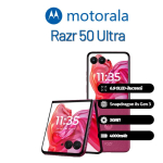 Motorola Moto Razr 50 Ultra i&scaron;manusis telefonas palaiko Nano-SIM+eSIM, Visi&scaron;kai naujas 256GB raudona