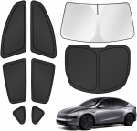 Skirta Tesla Model Y Juniper 2020-2026 Priekinio stiklo saulės skydelis &Scaron;oninių galinių langų uždangalas Saulės skydelis Saulės skydelis Apsauga nuo saulės Privatumo apsauga