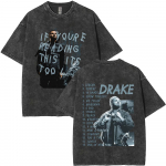 Skalbiama Vintažinė Raperio Drake Albumo Vir&scaron;elio Grafinė Mar&scaron;kinėliai Vyrams Moterims Hip Hop Mada Pop Muzikos Mar&scaron;kinėliai Vyri&scaron;ki Oversized Gatvės Apranga S