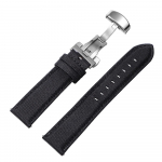 Atsparus vandeniui burės audinio laikrodžio dirželis 20mm 22mm Greito atsegimo laikrodžio dirželis Patvari nailoninė apyrankė Sportinė užsegimo apyrankė 22mm&Silver Buckle juoda