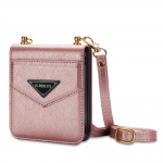 Odinis įstrižas dėklas Samsung Galaxy Z Flip 6 5 4 5G Flip4 Flip3, su geometrine kortelių angomis, atsparus smūgiams galinis dangtelis, dirželis For Galaxy Z Flip 3&Case & Strap rožinė