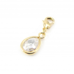 Les Tr&eacute;sors De Lily [G9405] - Pendentif Charm 'Linda' Blanc Plaqu&eacute; Or balta