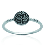 Bague Argent 'Scarlett' noir argent&eacute; (rhodi&eacute;) - 8 mm