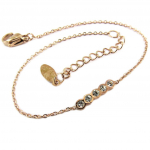 Les Tr&eacute;sors De Lily [P8173] - Bracelet acier 'Sissi' blanc dor&eacute; ros&eacute; - 13x2 mm balta