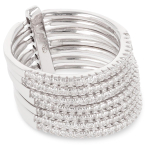 Alliance Argent Semainier 'Sissi' blanc argent&eacute; (rhodi&eacute;) - 10 mm (7 rangs)