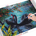 Viso kvadrato tapyba deimantine gulbė Kalnų kri&scaron;tolų nuotraukos Deimantinis siuvinėjimas Siuvinėjimas kryželiu gyvūnas 5D mozaikos sienų menas Full Round (20X30CM)