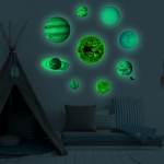 3D planetos saulės sistemos fluorescencinė sieninė lazdelė Visatos planetos galaktika vaikų kambario &scaron;viečiantys sienų lipdukai 1 set
