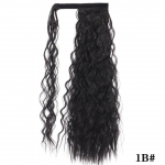 LUPU sintetinis ilgas Kukurūzų Perm Ponytail plaukų priauginimo segtukas Moterims Apvyniojamas Magic Paste Arklio uodegos priauginimas 55CM