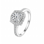 BagueRingen madingas sterlingas sidabrinis S925 vestuvinis žiedas 2ct D-COLOR Moissanite papuo&scaron;alai moterims GRA sertifikatas 4.5 balta