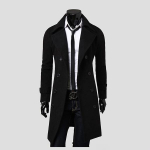 Vyri&scaron;kas madingas ilgas paltas vilnonis vilnonis striukė Slim Fit Peacoat paltas