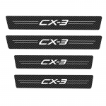Four pieces of carbon fiber scratch resistant protective stickers for car doorsill are applicable to Mazda CX-3 CX-5 auto