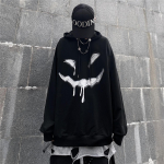 Gothic Oversized Hoodie Black Harajuku Emo Graphic Goth Megztiniai Moteri&scaron;ki Rudeniniai Grunge Streetwear Megztiniai, Moteri&scaron;ki M juoda