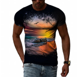 Nauji 3D Trendyol Vyri&scaron;ki natūralaus kra&scaron;tovaizdžio grafiniai mar&scaron;kinėliai Vasaros mados hiphopo laisvalaikio spausdinimo mar&scaron;kinėliai, dailus mar&scaron;kinėliai 6XL