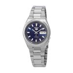 Seiko 5 datos nerūdijančio plieno mėlynas ciferblatas 21 brangakmenių automatinis vyri&scaron;kas laikrodis SNKC51J1 mėlyna