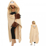 Tinginė antklodė, Miela antklodė su rankovėmis, Moterys, Ne&scaron;iojama antklodė, Sofos antklodė, Tinginys, Mielas gyvūnų ra&scaron;tas, Flanelė, Dovanos moterims smėlis