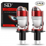 2vnt H4 LED dvigubo projektoriaus objektyvo automobilio priekinių žibintų lempučių rinkinys Motociklo Canbus 100W 30000LM tolimosios artimosios &scaron;viesos mini turbo lemputė LHD RHD 12V 24V Right-Hand Drive