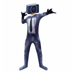 &bdquo;Skibidi&ldquo; tualeto kostiumų žaidimas &bdquo;Cosplay&ldquo; garsiakalbis, vyras, televizorius, vyri&scaron;kas kostiumas, kombinezonas, kaukė Cosplay, Helovino kostiumai vyrams, vaikams 120
