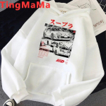 Kar&scaron;ti japonų anime Initial D Megztiniai Unisex Kawaii Animaciniai filmai Harajuku Žiemos &Scaron;ilti Unisex Vir&scaron;utiniai Gatvės Apranga Madingi Megztiniai Vyri&scaron;ki Unisex