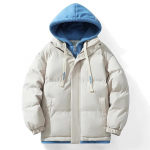 Žiemos naujas vyri&scaron;kas storas pamink&scaron;tintas paltas laisvas Trend netikras dviejų gobtuvų pamink&scaron;tintas striukė