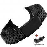 Laikrodžio apyrankė nerūdijančio plieno spalvos 13mm 17mm 18mm 19mm 20mm 21mm 22mm rožinio aukso sidabro apyrankė austrė Black 20mm