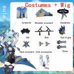 Ysir Genshin Impact Coswear Eula Lawrence Noble Eula Cosplay Sister žaidimas Anime 2D drabužiai XL mėlyna/pilka