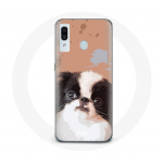 Coque pour samsung galaxy A40 &Eacute;pagneul japonais Noir et Blanc Race de chiens