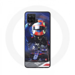 Coque pour Samsung Galaxy A22 4G Formule 1 Pierre Gasly Pilote automobile F1 Rouge Bleu