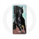 Coque pour Samsung Galaxy A52 Le Cheval Noir De La Race Frisonne