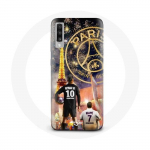Coque pour Samsung Galaxy A70 PSG Neymar et Mbapp&eacute; Joyeux no&euml;l